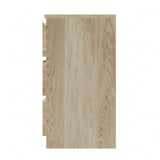 Oikiture 3 Chest of Drawers Lowboy Dresser Table Natural - Close-Up Angle
