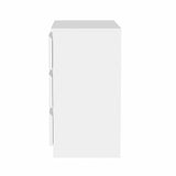 Oikiture 3 Chest of Drawers Lowboy Handle-Free White