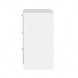 Oikiture 3 Chest of Drawers Lowboy Handle-Free White - Front View