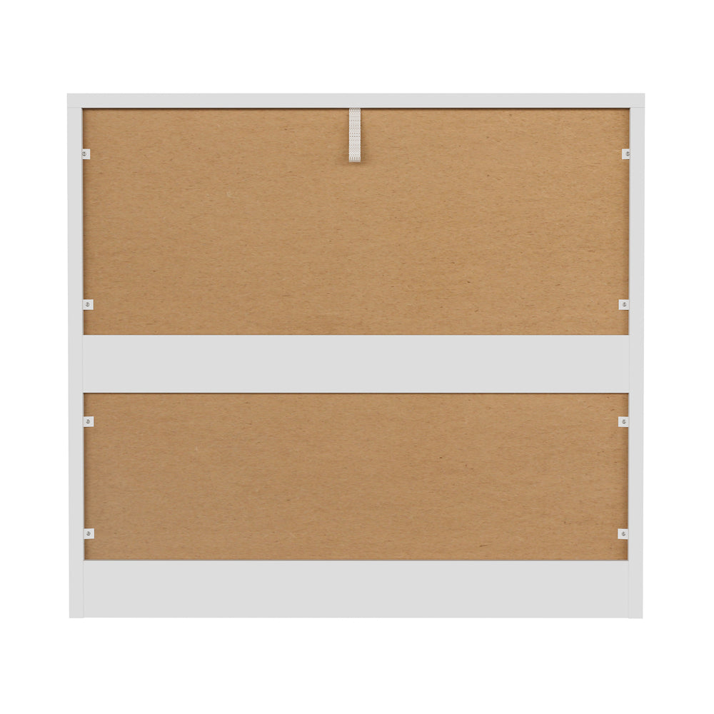 Oikiture 3 Chest of Drawers Lowboy Handle-Free White