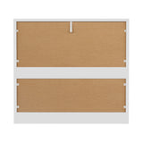 Oikiture 3 Chest of Drawers Lowboy Handle-Free White - Close-Up Angle