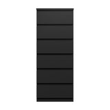 Oikiture 6 Chest of Drawers Tallboy Dresser Table Black