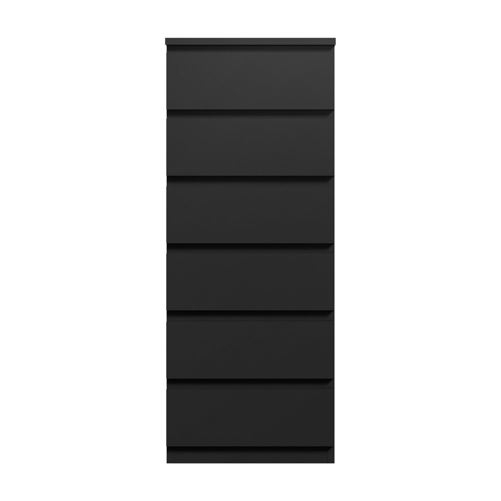 Oikiture 6 Chest of Drawers Tallboy Dresser Table Black