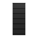 Oikiture 6 Chest of Drawers Tallboy Dresser Table Black - Top-Down View