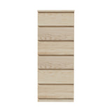 Oikiture 6 Chest of Drawers Tallboy Dresser Table Natural - Low Angle