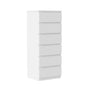 Oikiture 6 Chest of Drawers Lowboy Handle-Free White