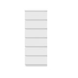 Oikiture 6 Chest of Drawers Lowboy Handle-Free White