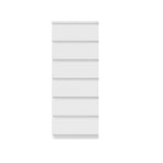 Oikiture 6 Chest of Drawers Lowboy Handle-Free White