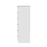 Oikiture 6 Chest of Drawers Lowboy Handle-Free White