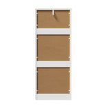 Oikiture 6 Chest of Drawers Lowboy Handle-Free White - Front View