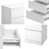 Oikiture 6 Chest of Drawers Lowboy Handle-Free White - Extra Image