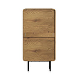 Oikiture 5 Chest of Drawers Dresser Tallboy Wooden Handle Natural - Top-Down View