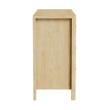 Oikiture 6 Chest of Drawers Dresser Tallboy Storage Cabinet Natural - Rear View