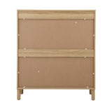 Oikiture 4 Chest of Drawers Rattan Dresser Natural - Low Angle