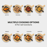 EUROCHEF 6.5L Air Fryer, Electric Digital Airfryer with Glass Container, Black - Side View