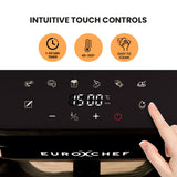 EUROCHEF 6.5L Air Fryer, Electric Digital Airfryer with Glass Container, Black - Top-Down View