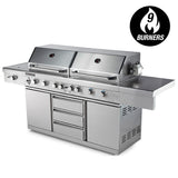 EuroGrille 9 Burner BBQ Grill Outdoor Barbeque Gas Stainless Steel Kitchen