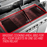 EuroGrille 9 Burner BBQ Grill Outdoor Barbeque Gas Stainless Steel Kitchen
