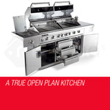 EuroGrille 9 Burner BBQ Grill Outdoor Barbeque Gas Stainless Steel Kitchen - Front View