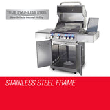 EuroGrille 5 Burner BBQ Outdoor Barbeque Grill Gas Stainless Steel Kitchen
