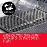 EuroGrille 5 Burner BBQ Outdoor Barbeque Grill Gas Stainless Steel Kitchen