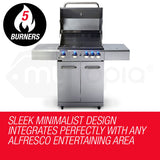 EuroGrille 5 Burner BBQ Outdoor Barbeque Grill Gas Stainless Steel Kitchen