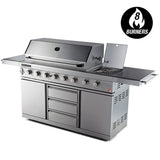 EuroGrille 8 Burner BBQ Outdoor Barbeque Gas Stainless Steel Kitchen