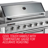 EuroGrille 8 Burner BBQ Outdoor Barbeque Gas Stainless Steel Kitchen - Top-Down View