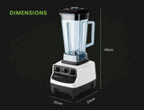 POLYCOOL 2L 2200W Commercial-Grade Blender with BPA-Free Jug for Drink, Smoothie, Food, Ice, White - 45-Degree Angle