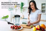 POLYCOOL 2L 2200W Commercial-Grade Blender with BPA-Free Jug for Drink, Smoothie, Food, Ice, White - Rear View