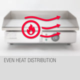 THERMOMATE Commercial Electric Griddle, 2400W Stainless Steel 55x35cm Countertop - Extra Image
