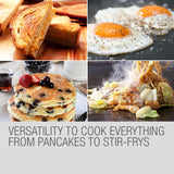 THERMOMATE Commercial Electric Griddle, 2400W Stainless Steel 55x35cm Countertop - Front View