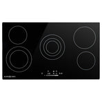 EuroChef 90cm 5 Zone Ceramic Cooktop, 8900W Electric, FlexiZone Adjustable Size Hobs, Touch Controls
