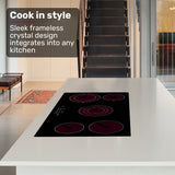EuroChef 90cm 5 Zone Ceramic Cooktop, 8900W Electric, FlexiZone Adjustable Size Hobs, Touch Controls - Top-Down View