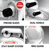 EuroChef Commercial 10' Meat Slicer Food Cutting Machine Electric Deli Shaver - Close-Up Angle