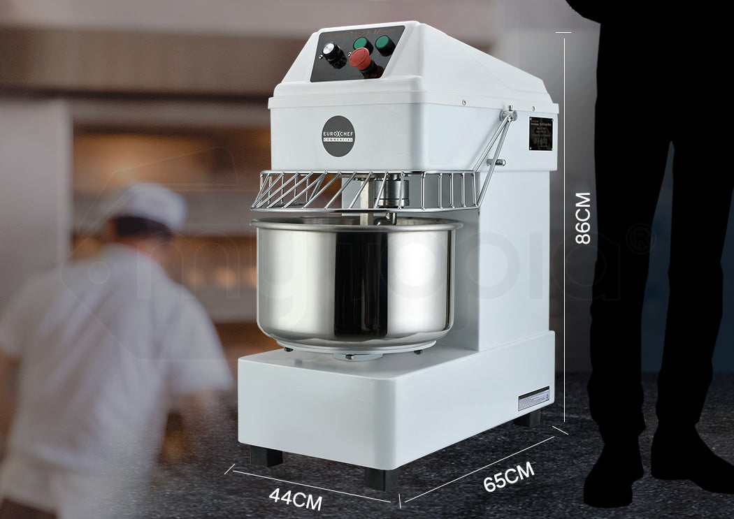 EUROCHEF Commercial 30L 1800W Spiral Dough Mixer Machine, 2 Speed