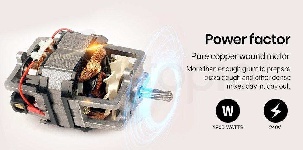 EUROCHEF Commercial 30L 1800W Spiral Dough Mixer Machine, 2 Speed