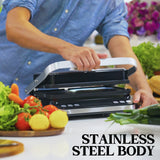 EUROCHEF Smart Multi Contact Grill and Sandwich Panini Press, with Waffle Maker Plates - Side View