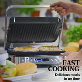 EUROCHEF 4-in-1 Smart Multi Contact Grill and Sandwich Panini Press, with Waffle Maker Plates