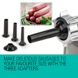EuroChef Meat Grinder Electric Mincer Sausage Filler Kebbe Maker - 45-Degree Angle