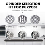EUROCHEF Electric Meat Grinder, Stainless Steel Mincer Sausage Filler Kibbe Maker, Black - Top-Down View