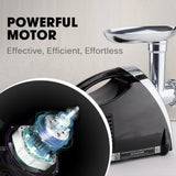 EUROCHEF Electric Meat Grinder, Stainless Steel Mincer Sausage Filler Kibbe Maker, Black - Extra Image