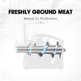 EUROCHEF Electric Meat Grinder, Stainless Steel Mincer Sausage Filler Kibbe Maker, Black - Rear View