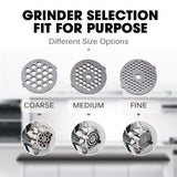 EUROCHEF Electric Meat Grinder, Stainless Steel Mincer Sausage Filler Kibbe Maker, Red - Top-Down View