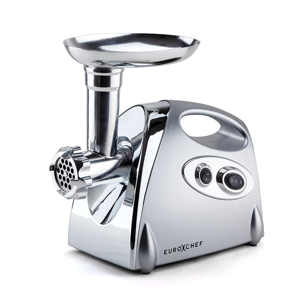 EUROCHEF ElEUROCHEF Electric Meat Grinder, Stainless Steel Mincer Sausage Filler Kibbe Maker, Silverctric Meat Grinder, Stainless Steel Mincer Sausage