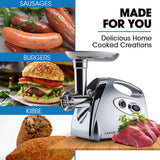 EUROCHEF ElEUROCHEF Electric Meat Grinder, Stainless Steel Mincer Sausage Filler Kibbe Maker, Silverctric Meat Grinder, Stainless Steel Mincer Sausage