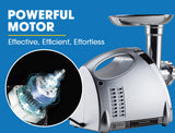 EUROCHEF ElEUROCHEF Electric Meat Grinder, Stainless Steel Mincer Sausage Filler Kibbe Maker, Silverctric Meat Grinder, Stainless Steel Mincer Sausage