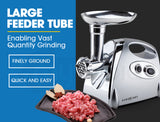 EUROCHEF ElEUROCHEF Electric Meat Grinder, Stainless Steel Mincer Sausage Filler Kibbe Maker, Silverctric Meat Grinder, Stainless Steel Mincer Sausage