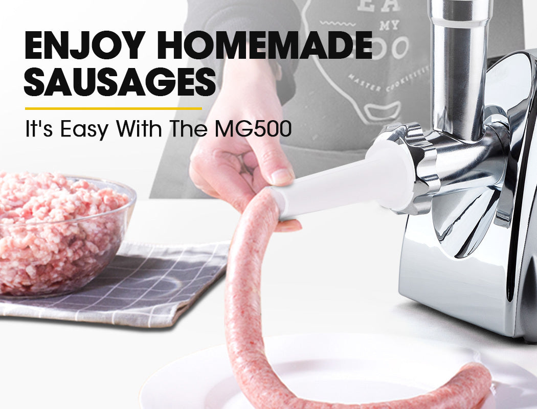 EUROCHEF ElEUROCHEF Electric Meat Grinder, Stainless Steel Mincer Sausage Filler Kibbe Maker, Silverctric Meat Grinder, Stainless Steel Mincer Sausage