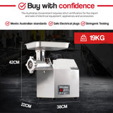 EUROCHEF Meat Grinder Mincer Food Commercial Electric Machine Chopper Shredder - Rear View